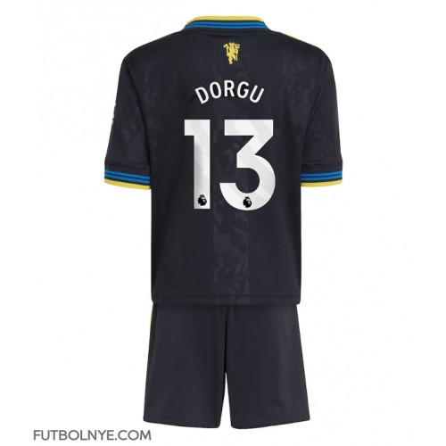 Camiseta Manchester United Patrick Dorgu #13 Tercera Equipación para niños 2025-26 manga corta (+ pantalones cortos)
